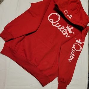 Sweatshirt | QUEEN | Red | Hoodie | Size Small